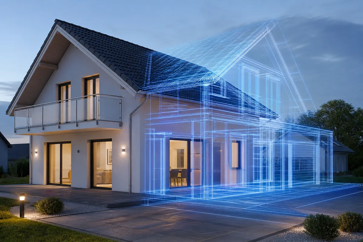 Digitálny dvojník rodinného domu s dátami o energiách a technológiách