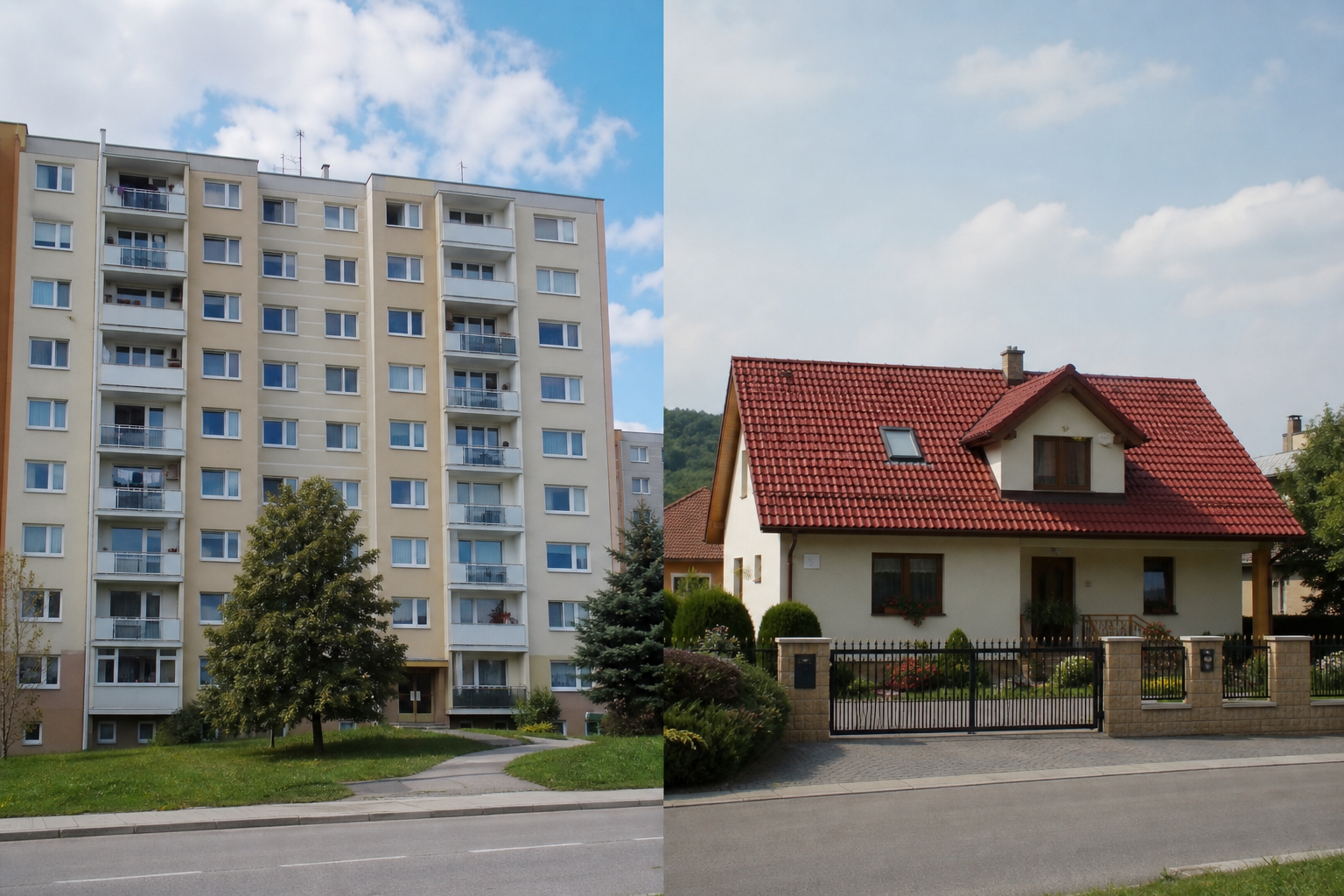 Slovenský panelák a rodinný dom — porovnanie bezpečnosti bývania