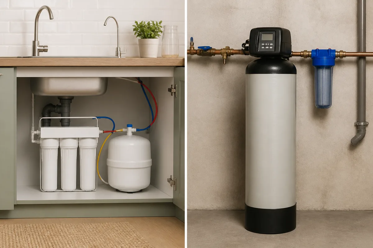 Porovnanie filtrácie pod drezom a centrálnej úpravy vody pre celý dom