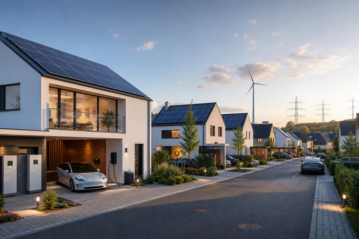 Vízia fotovoltiky do roku 2035 — solárne strechy, batérie a elektromobily v zástavbe
