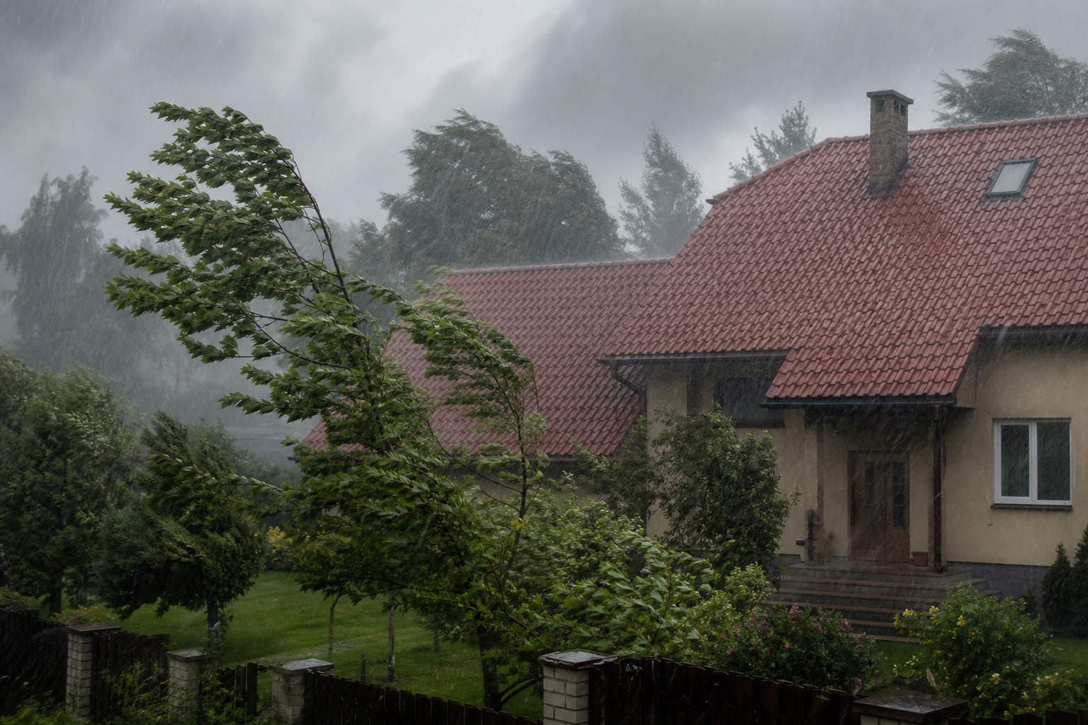 Slovenský rodinný dom počas búrky — prírodné riziká pre majiteľov domov