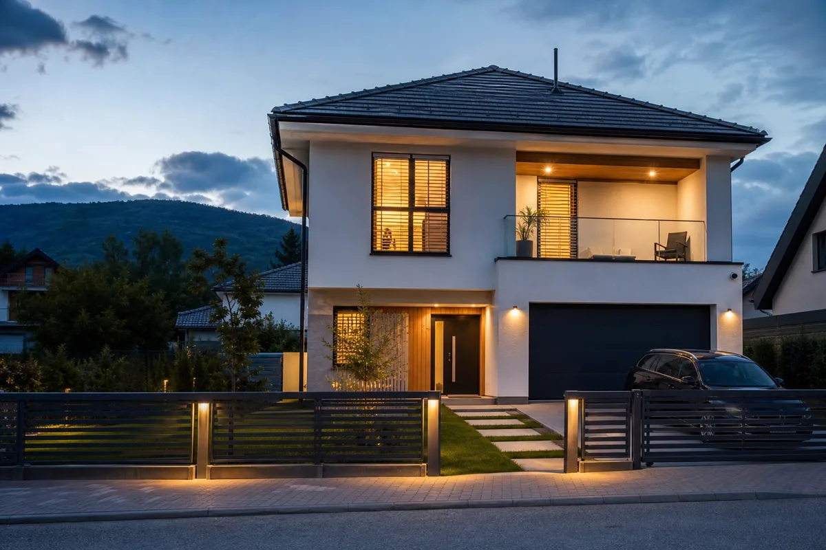Moderný inteligentný rodinný dom so smart riadením a energetickou optimalizáciou